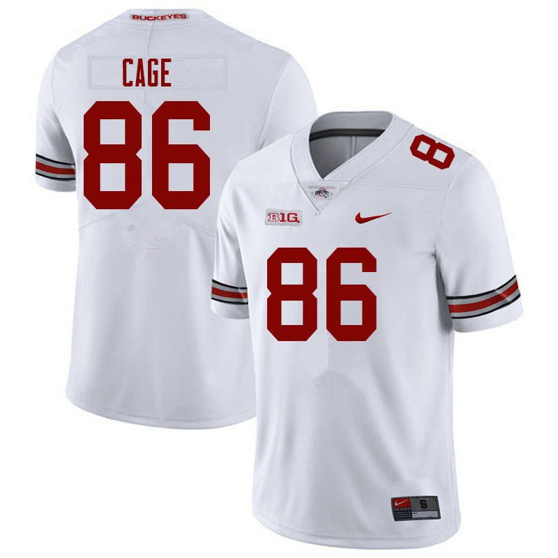 Men #86 Jerron Cage Ohio State Buckeyes College Football Jerseys Sale-White